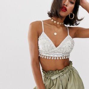 SOLD ASOS Crop Top with Shell Sequin